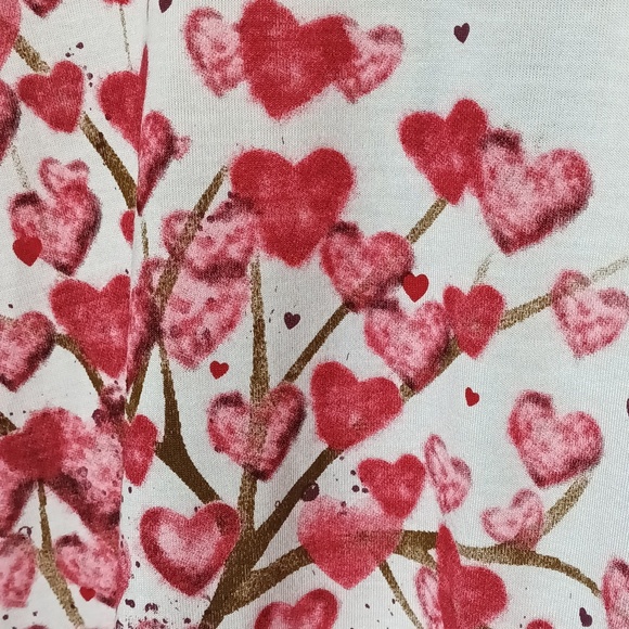 NEW Mac & Belle Valantine Artsy painted look heart tree w/ bicycle scoop neck M - Picture 4 of 13